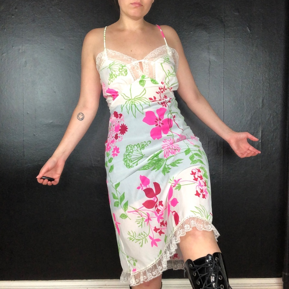 Vintage 60s 70s slip dress